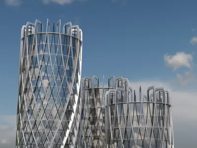 Buildings of the future lumion10 Low-poly 3D model