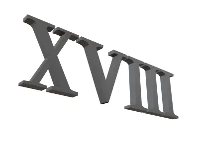 Roman Numerals 18 v1 001 Low-poly 3D model