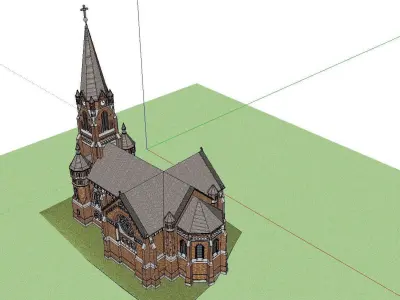 Architecture-Religion-God-Culture-Temple-061 church with steeple 3D model
