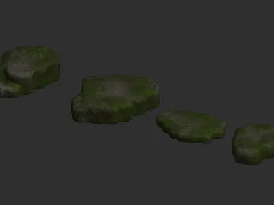 Cave Platform 2 - Moss 1 Low-poly 3D model
