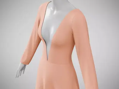 Dress 35 Light Salmon Low-poly 3D model