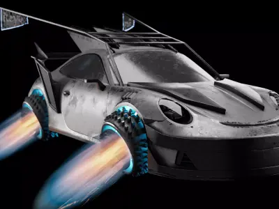 Porsche 911 GT3 Futuristic  game car 3D model