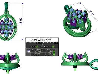 Light wt Pendant Earrings Set 3dm stl obj mtl gltf glb renders  3D print model
