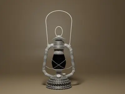 Cartoon Retro Kerosene Lamp 3D model
