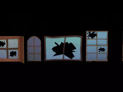 Windows Set Low-poly 3D model