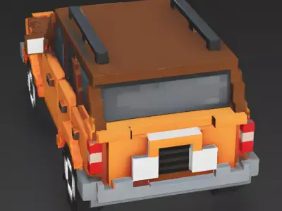 Retro Explorer Voxel SUV 3D Model Low-poly 3D model
