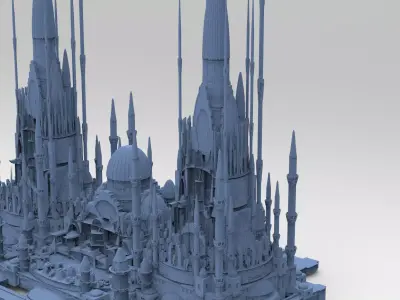Sci fi City Dome palace model 3D model