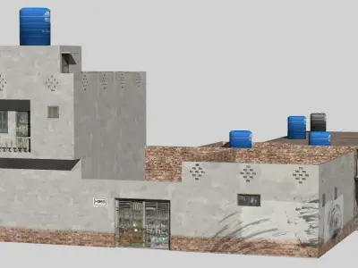 Street Shops 9 Low-poly 3D model