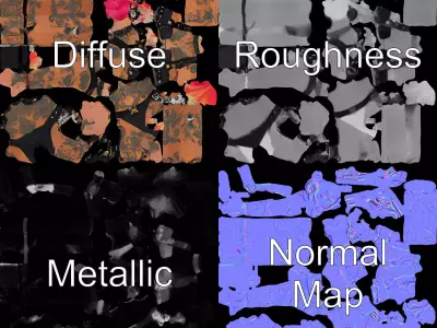 Tattooed Cyberpunk Model Pack Low-poly 3D model