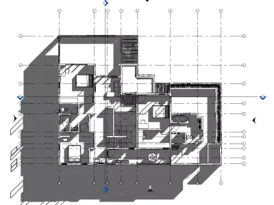 Modern Luxury House Revit BIM Model 3D model
