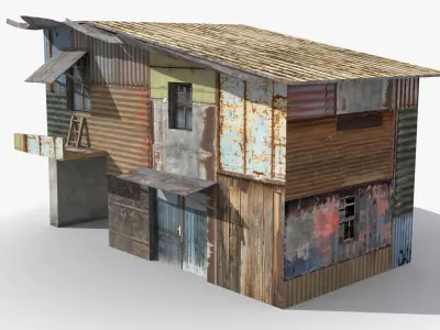 Slum x17 Low-poly 3D model