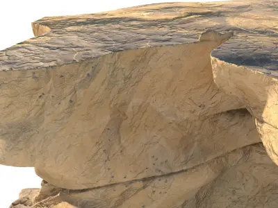 Sand cliff  Low-poly 3D model