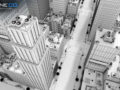 NYC - 4 Blocks - 37 Buildings V2 Low-poly 3D model