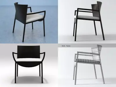 Delta four different chairs 3D model