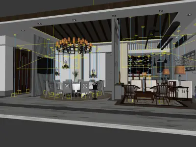 Business Restaurant - Coffee - Banquet  45 3D model