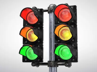 Double Traffic Light 3D model