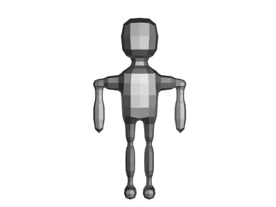 low poly robot  Low-poly 3D model