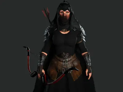 AAA 3D FANTASY CHARACTER - BEAUTIFUL ARABIC QUEEN  WARRIOR  Low-poly 3D model