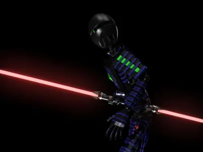 Star Wars Robot Jedi RIGGED 3D model