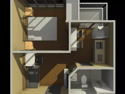Apartment rooms by REVIT 3D Model Pack