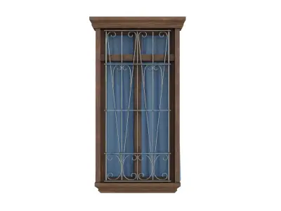 Curtain with Classic Window 3D model