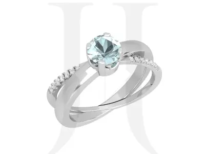 Double Band Diamond Ring For Women 3D Print Model Render STL 3D print model