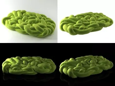 Boa brain made of different colored yarns 3D model