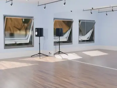 A simple dance studio 3D model
