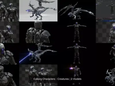 Cyborg Characters - Creatures 3D Model Pack