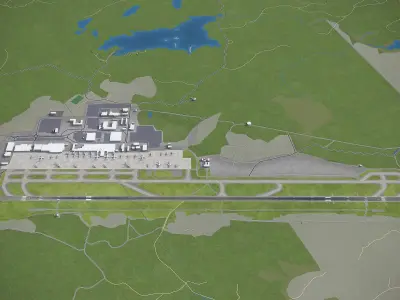 Gothenburg-Landvetter Airport - GOT Low-poly 3D model