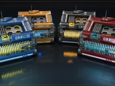 Generator And Lighting Asset Pack Low-poly 3D model