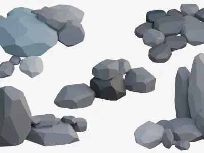 Low Poly Stone and Rock Mega pack Low-poly 3D model