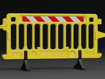 Plastic Barricade PBR Game-Ready Low-poly 3D model buy