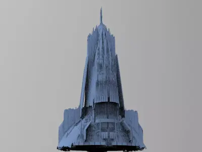 Jupiter Ancient tech temple Space station 2 3D model