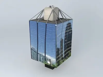 The Qube tall building with reflections in it Free 3D model