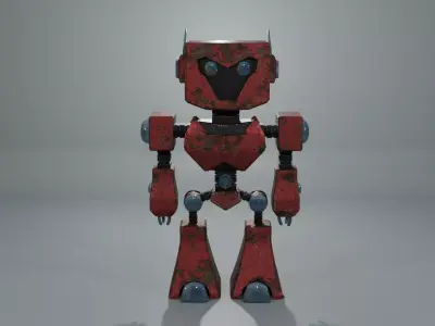Red Robobot RR-01 - RIGGED 3D model