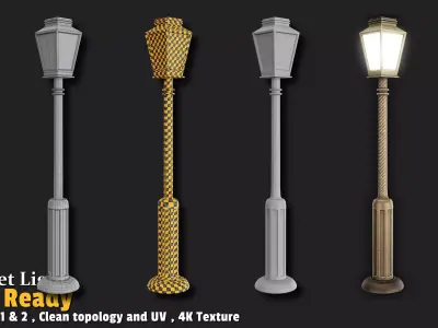 Street Light Game Ready Low-poly 3D model