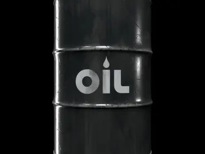 Damage Black Barrel Low-poly 3D model