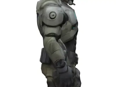 Futuristic Armored Soldier with Tactical Gear 3D model