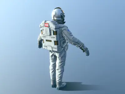 Astronaut in spacesuit Low-poly 3D model