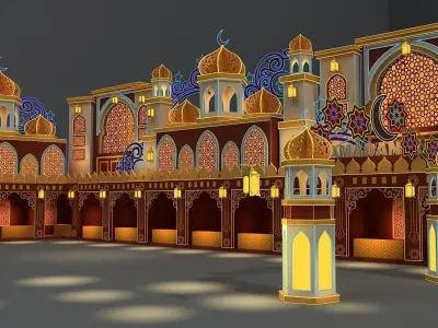 Arabic theme market design 3D model