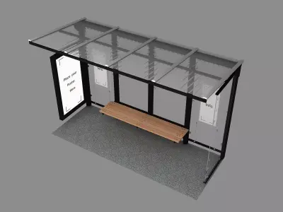 Bus Stop 3D model 18