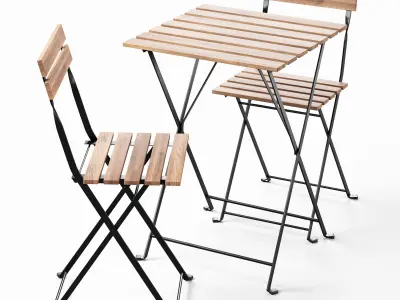 Set of chair and table IKEA TARNO 3D model