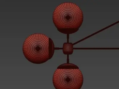 Modo chandelier 10 globes bronze smoke von Roll Hill 3D model
