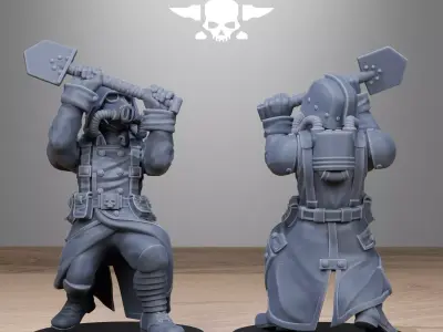 GrimGuard Shovel Fighter 3D print model