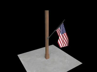 American Flag Low-poly 3D model