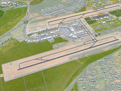 Brasilia Downtown in Brazil Low-poly 3D model