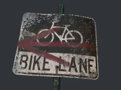 Traffic Sign Abandoned Low-poly 3D model