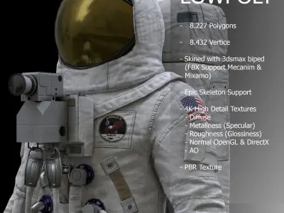 CS03 Space Suit FULL VERSION Low-poly 3D model