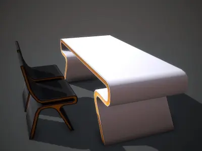 Desk Sci Fi Low-poly 3D model